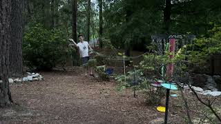 tiny little disc golf forehand putts under a solar storm