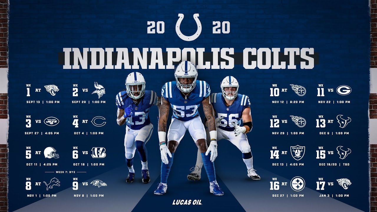 Indianapolis Colts' 2020 Schedule Breakdown YouTube