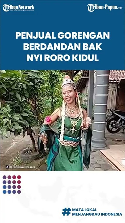 Penjual Gorengan di Jawa Timur Berdandan Bak Nyi Roro Kidul Demi Gaet Pembeli