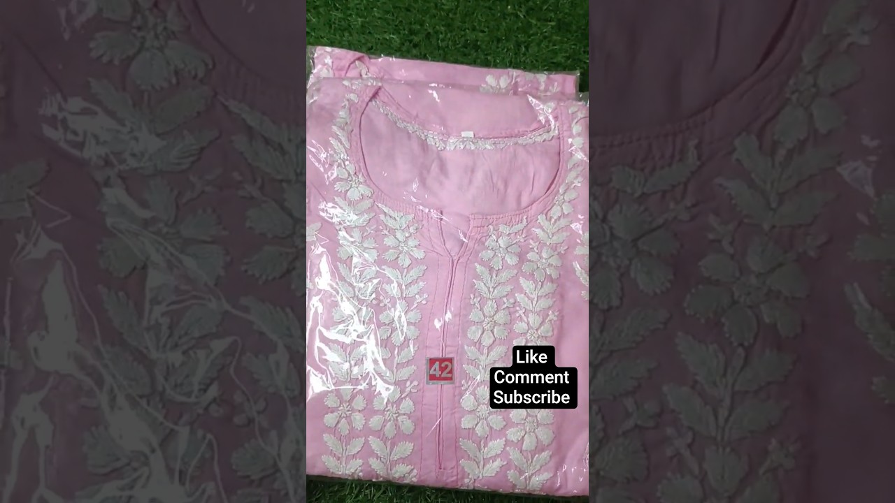 chikankari kurti lucknowi chikankari kurti baby pink kurti