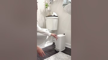 Sleek and Modern Trash Can #amazonfinds #amazonbath #trashcan #homestyling