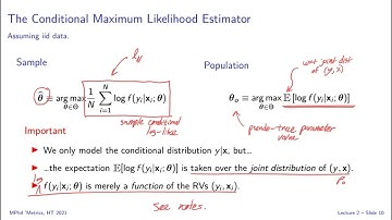 Lecture 2 Part 3 - Conditional Maximum Likelihood Estimation