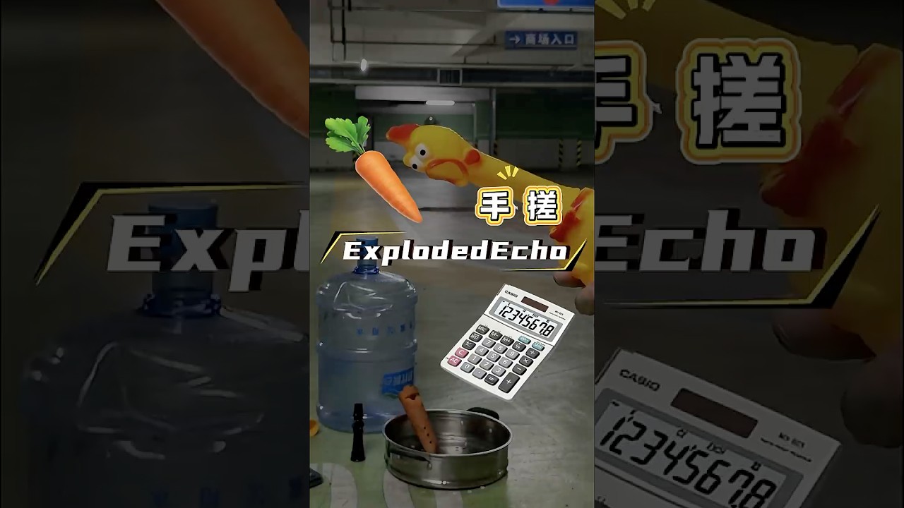 ExplodedEcho Played with a Screaming Chicken, Calculator & Water Jug | Pidan Solo粥 #music #bgm