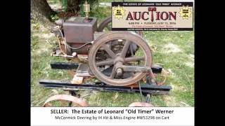07/12/2016 - Werner Auction Video of the McCormick Deering by IH Hit & Miss Engine #W53298