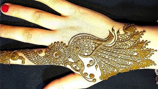 نقش حناء /تعليم نقشة الطاوس/نقش سهل للمبتدئات/new design henna for hand