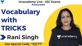 Vocabulary with Tricks | SSC CGL 2020 | English | Unacademy Live - SSC Exams | Rani Ma'am screenshot 5