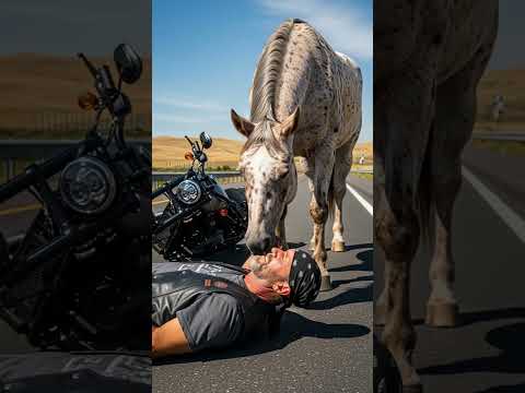 Horse Prevents Motorcyclist From Falling Into A Sinkhole! #wildlife #rescue #animals