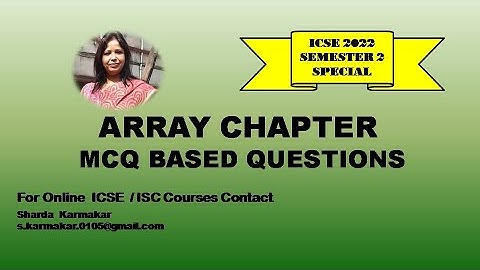 ARRAY MCQ BASED QUESTIONS (Java-Single Dimensional Array) #ICSE2023 #E-SHIKSHA