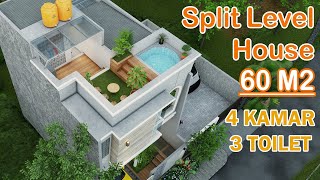 Split Level House  6x10 Meter 4 Kamar 3 Toilet Mushola Rooftop