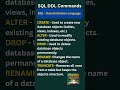 SQL DDL Commands | CREATE, ALTER, DROP, RENAME, TRUNCATE | #shorts #sql