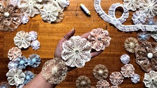 DIY Lace Flowers (Thin lace, Wide lace) - Lots of Ideas