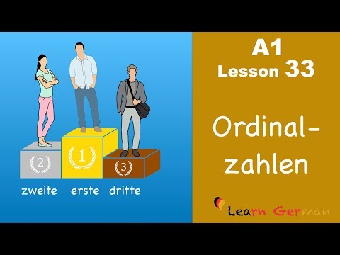 Learn German | Ordinalzahlen | Ordinal Numbers | German For Beginners | A1 - Lesson 33