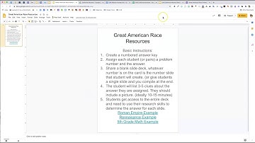 EduProtocol: Great American Race Basics