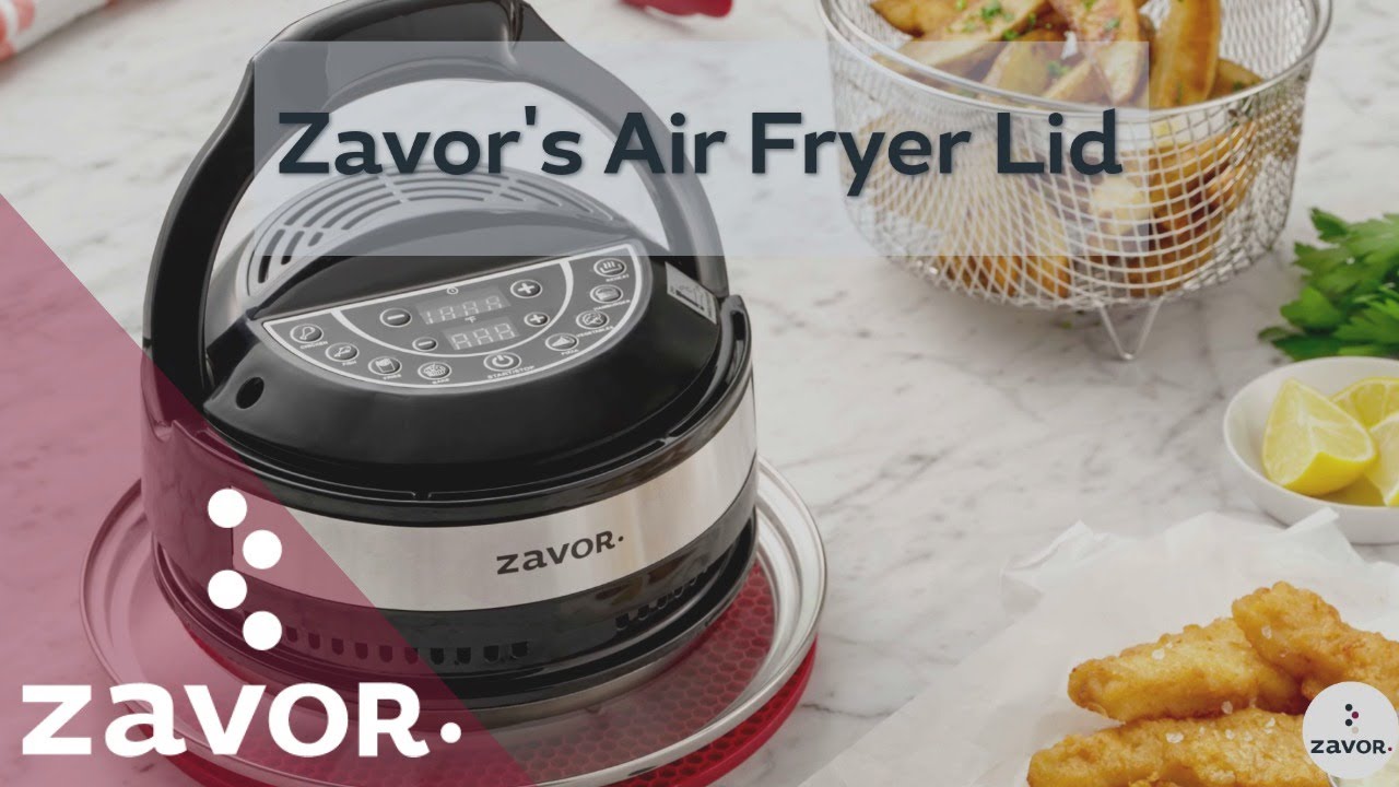 Zavor 8 qt. Air Fryer Lid with Fryer Basket Silicone Mat and Tongs