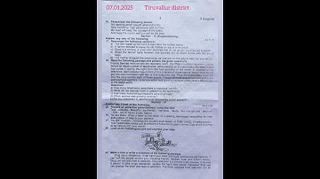 10th English first revision test 2025 Tiruvallur district |10th English 1st revision exam 2025