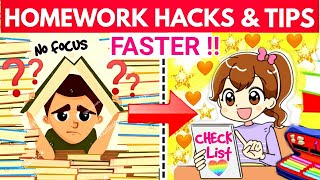HOW TO DO HOMEWORK FAST :5 Expert Tips and Hacks/Easy Ways to Finish Your Homework Faster/STUDY TIPS