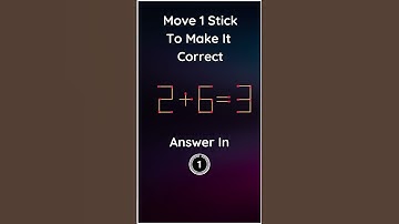Move only 1 stick to make equation correct, Matchstick puzzle #shorts #ytshorts #matchstick