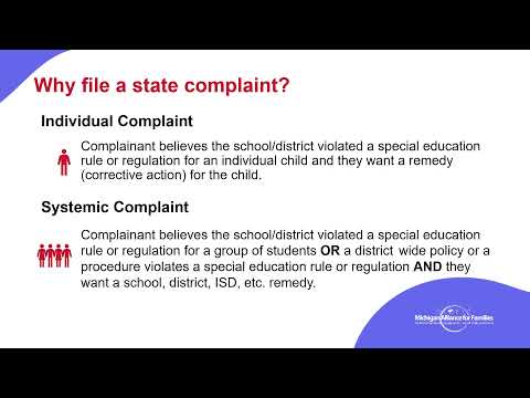 Special Education State Complaints - Michigan Alliance for Families