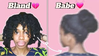 Easy updo for failed bantu knotout|Lloving your hair on bad days(hair talk therapy)