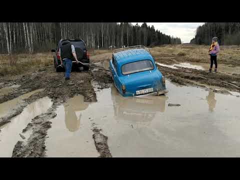 Видео: Москвич-410Н Сели в лужу или не зная броду не суйся в лужу!