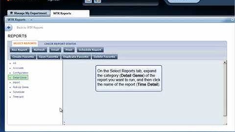 Kronos: Running the  Time Detail Report