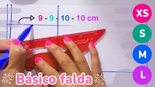 ⭐MOLDE BÁSICO DE LA FALDA EN TALLAS ESTÁNDAR  XS S M L by DiverBonito 141 views 1 year ago 8 minutes, 32 seconds