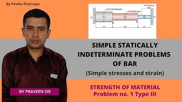 Simple statically indeterminate problems of bars 1 (Type III)