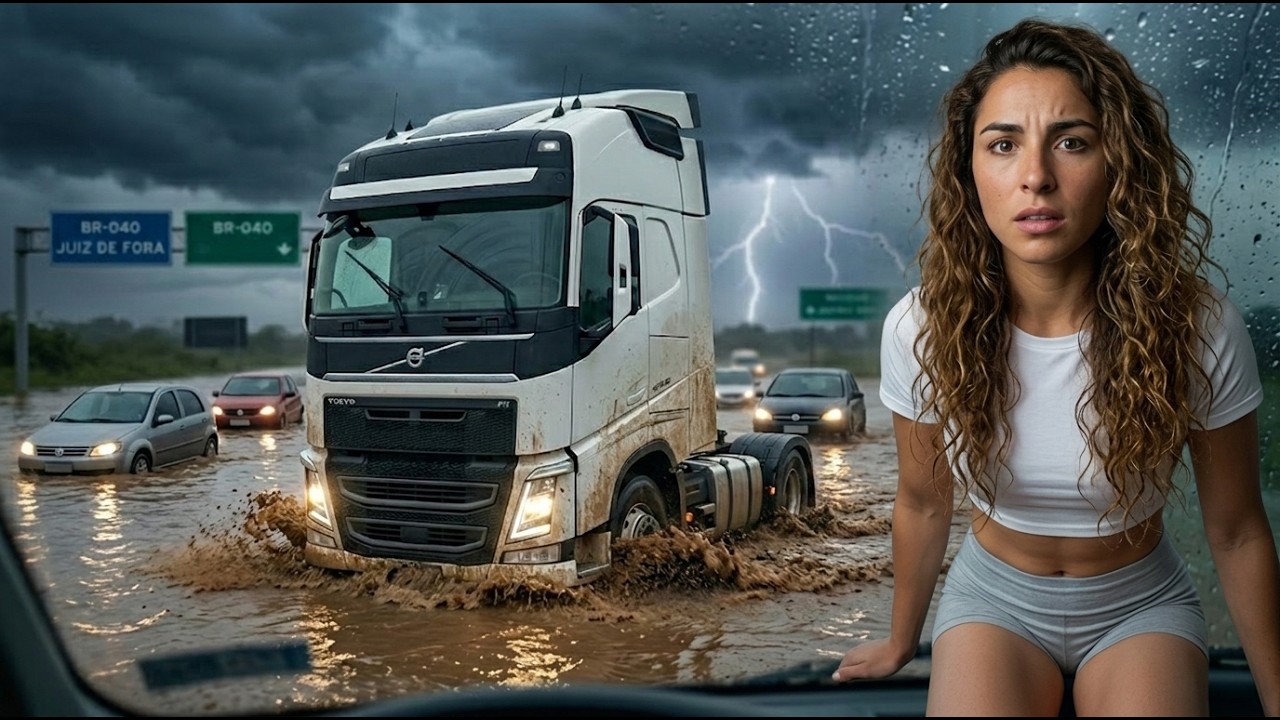 Um Dia no Meu Caminhão: Caminhoneira Solo Enfrenta o PIOR Alagamento da BR-040 | Juiz de Fora ao Rio