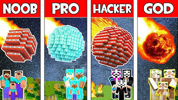 Minecraft NOOB vs PRO vs HACKER vs GOD : FAMILY METEOR APOCALYPSE in Minecraft! Animation