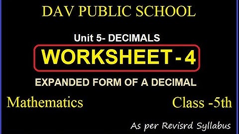 DAV MATHS CLASS 5 UNIT 5 WORKSHEET 4