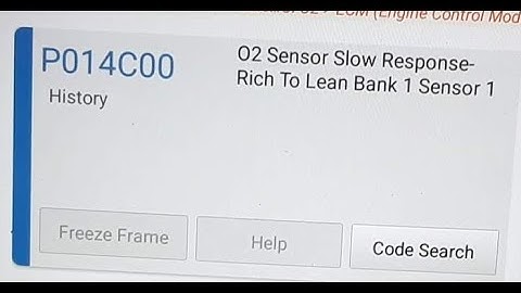 P014C  o2 sensor slow respons rich to lean