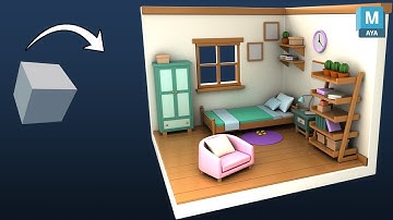 Autodesk Maya 3D / Beginner Tutorial /How to make Room modeling 3D step by step #modeling3d
