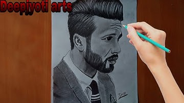 How to draw Shahid Kapoor step by step sketch tutorial .