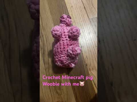 Minecraft x wooble crochet pig #crochet #minecraft