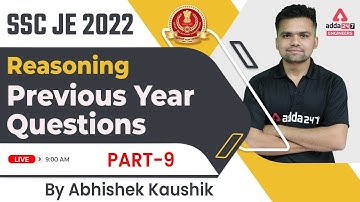 SSC JE 2022 | SSC JE Reasoning Classes | Previous Year Paper #9 | By Abhishek Kaushik