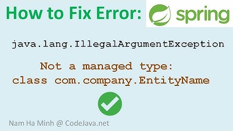 How to Fix Error "Not a managed type" in Spring