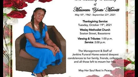 Thanksgiving Service of Maureen 'Yvette'  Merritt