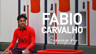 FABIO CARVALHO MEDIA DAY | Behind the scenes with Liverpool's latest signing