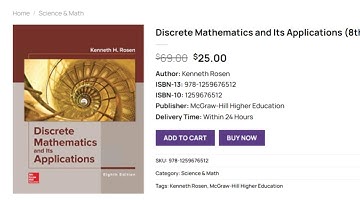 (PDF) Discrete Mathematics and Its Applications (8th Edition) - Price $25 | eBook