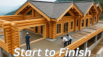 A Man Builds Stunning LOG Cabin in Remote Mountains | Off-Grid Dream Home