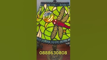 Đèn tiffany chân tượng đồng châu âu. Hotline: 0888630808