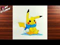 How to draw pikachu playing with snow  pokmon  easy step by step tutorial