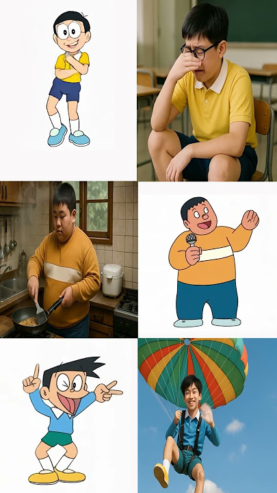 Doraemon Real Life: Nobita, Doraemon, Shizuka, Suneo, Jaian #shorts #doraemon