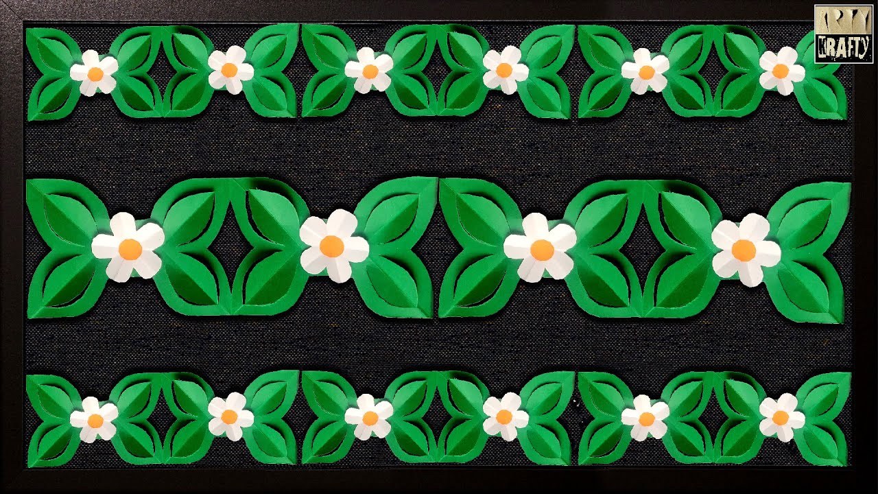 Beautiful FLOWER Design for Bulletin Board Border | FIVE - Minutes ...