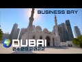 Dubai business bay   new white mosque  walking tour  4k  uae 