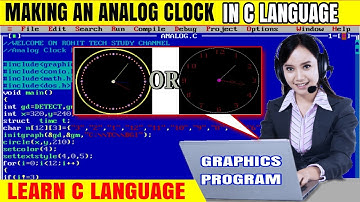 C GRAPHICS PROGRAM FOR CLOCK || make analog clock in c || c language