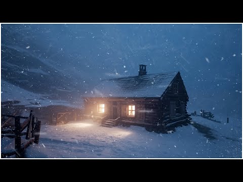 Strong Blizzard Storm with Heavy Snow Blowing at Night┇Winter Snowstorm & Icy Howling Wind Sounds