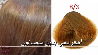 طريقة وضع صبغة الشعر 8/3 على الشعر الأسود بدون سحب لون الشعر بخطوات مفصلة خطوة بخطوة