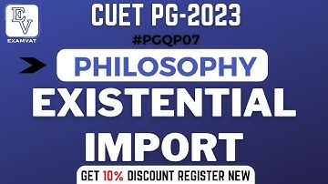 CUET PG- Philosophy (EXISTENTIAL IMPORT) | CUET PG 2023 | PGQP07 #cuet #cuet2023 #cuetpg