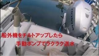 船外機洗浄にも最適。携帯できる高水圧手動ポンプ